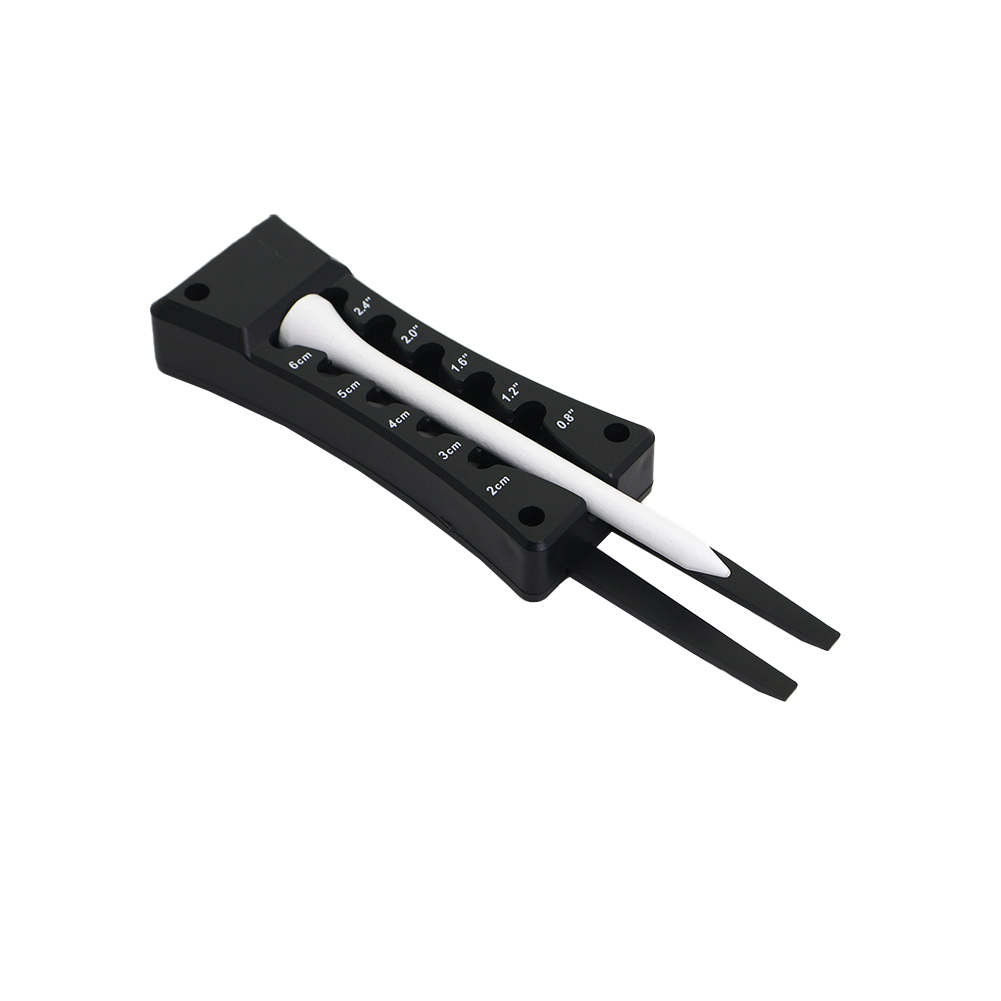 Divot Repair Tool - Black 3 In 1 Golf Tool