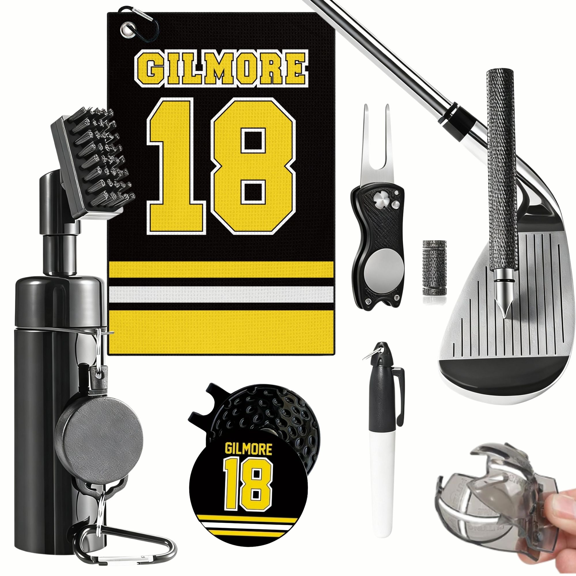 Golf Club Cleaning Kit with Go - Divot Repair Tool 评论和价格
