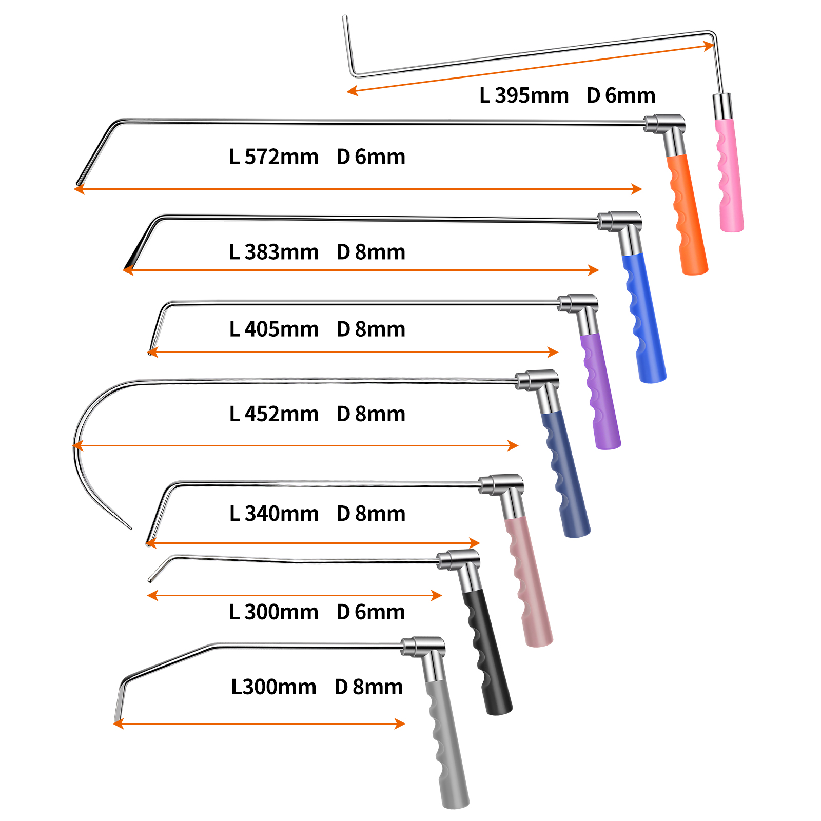 8PCS PDR Dent Repair Rod Set w - Divot Repair Tool 评论和价格