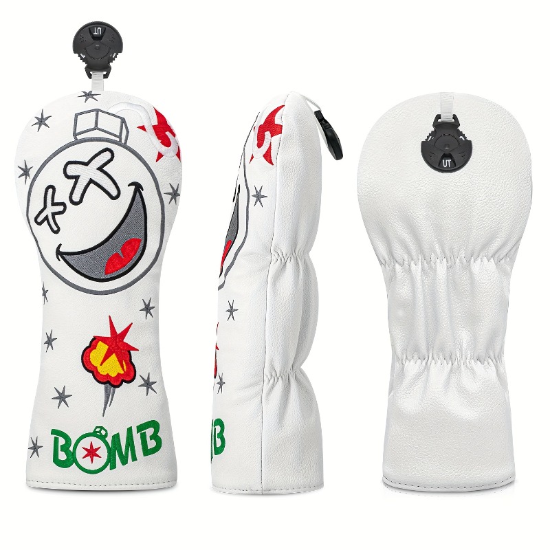 Golf Club Head Cover - White,  - Golf Equipment Organizer 评论和价格